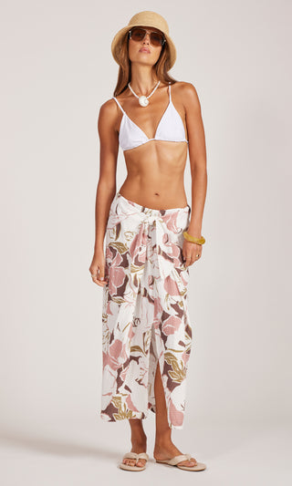 Bobi Faux Sarong Printed Skirt