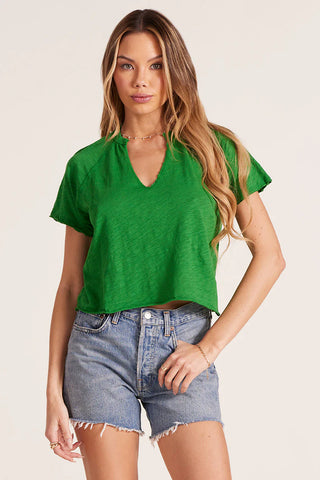 Bobi Split Neck Raglan Tee - Premium clothing at Lonnys NY - Just $53! Shop Womens clothing now 