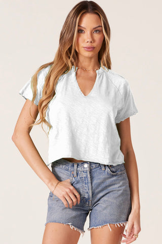 Bobi Split Neck Raglan Tee - Premium clothing at Lonnys NY - Just $53! Shop Womens clothing now 