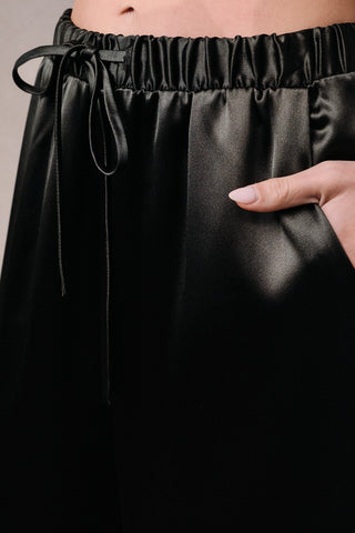 Born in March High Waist Satiny Wide Leg Pants