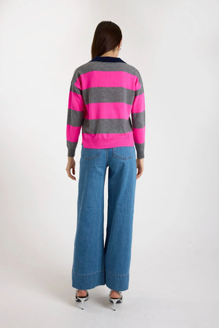 Brodie Ruby Rugby Polo Sweater