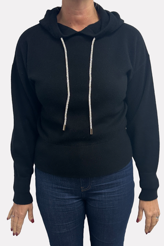 Brodie Cashmere Glitz Smiley Hoodie *FINAL SALE* - Premium clothing at Lonnys NY - Just $194! Shop Womens clothing now 