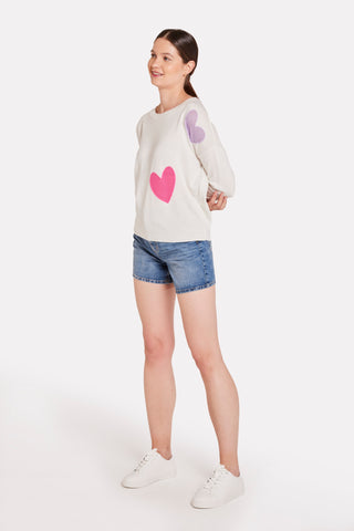 Brodie Wispr Quirky Heart Crew Neck Sweater - Premium clothing at Lonnys NY - Just $174! Shop Womens clothing now 