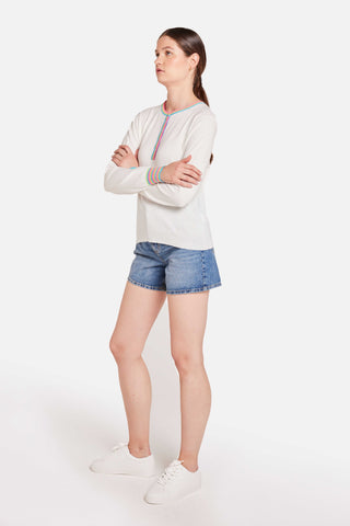 Brodie Wispr Rainbow Button Crew Sweater - Premium clothing at Lonnys NY - Just $141! Shop Womens clothing now 