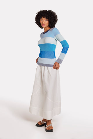 Brodie Wispr Striped Plaited Crew Neck Top - Premium clothing at Lonnys NY - Just $165! Shop Womens clothing now 