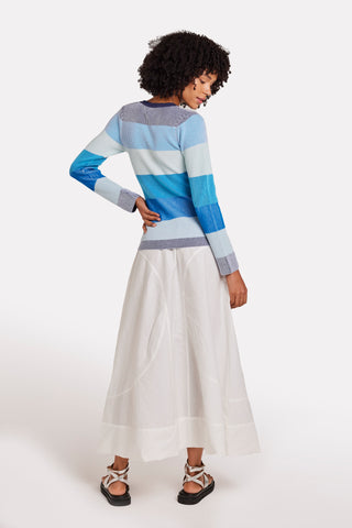 Brodie Wispr Striped Plaited Crew Neck Top - Premium clothing at Lonnys NY - Just $165! Shop Womens clothing now 