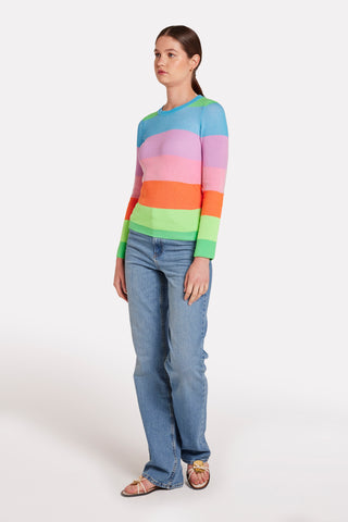 Brodie Wispr Striped Plaited Crew Neck Top - Premium clothing at Lonnys NY - Just $165! Shop Womens clothing now 
