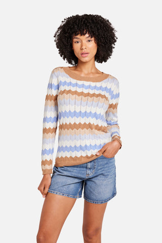 Brodie Wispr Zig Zag Crew Neck Sweater - Premium clothing at Lonnys NY - Just $187! Shop Womens clothing now 