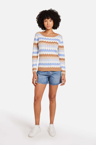 Brodie Wispr Zig Zag Crew Neck Sweater - Premium clothing at Lonnys NY - Just $187! Shop Womens clothing now 
