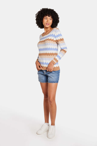 Brodie Wispr Zig Zag Crew Neck Sweater - Premium clothing at Lonnys NY - Just $187! Shop Womens clothing now 