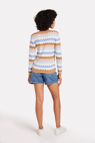 Brodie Wispr Zig Zag Crew Neck Sweater - Premium clothing at Lonnys NY - Just $187! Shop Womens clothing now 