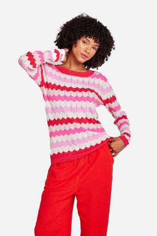 Brodie Wispr Zig Zag Crew Neck Sweater - Premium clothing at Lonnys NY - Just $187! Shop Womens clothing now 