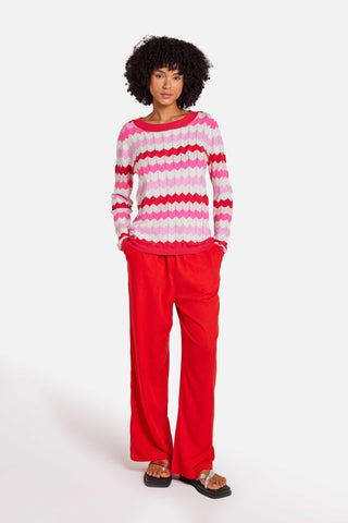 Brodie Wispr Zig Zag Crew Neck Sweater - Premium clothing at Lonnys NY - Just $187! Shop Womens clothing now 