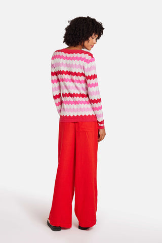 Brodie Wispr Zig Zag Crew Neck Sweater - Premium clothing at Lonnys NY - Just $187! Shop Womens clothing now 