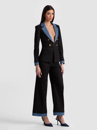 Mya Double Cuffed Combo Blazer
