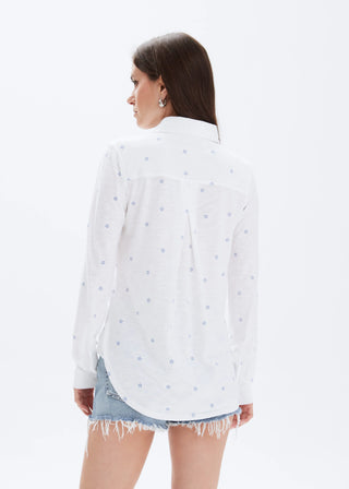 CHRLDR Blue Star Embroidered Button Up Blouse
