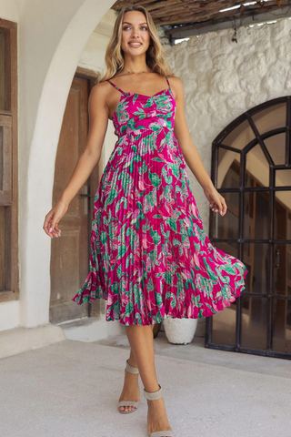 Caballero Donna Raspberry Floral Dress - Premium dresses from Caballero - Just $285! Shop now 