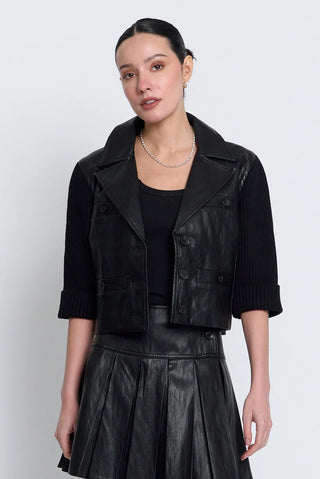 CPW Quinn Cropped Vegan X Sweater Jacket