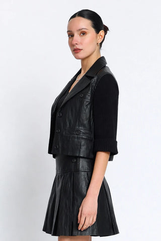 CPW Quinn Cropped Vegan X Sweater Jacket