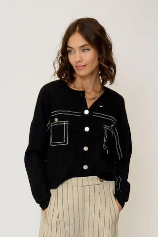 CPW Olive Oversized Topstitch Cardigan - Premium clothing at Lonnys NY - Just $185! Shop Womens clothing now 