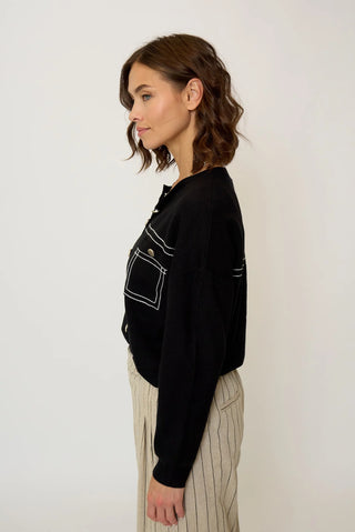 CPW Olive Oversized Topstitch Cardigan - Premium clothing at Lonnys NY - Just $185! Shop Womens clothing now 