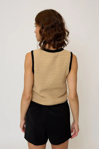 Rose Scallop Edge Tank Top Vest - Premium clothing at Lonnys NY - Just $130! Shop Womens clothing now 
