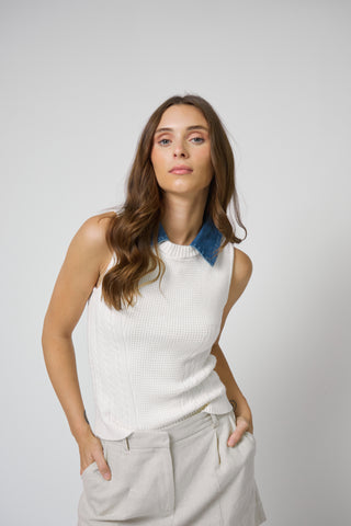 CPW Serena Denim Collar Shell Tank