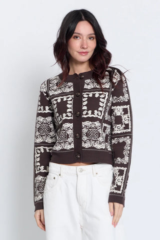 CPW Wren Bandana Printed Crew Cardigan