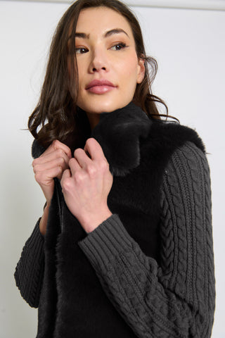 CPW Maia Cropped Fur Sweater
