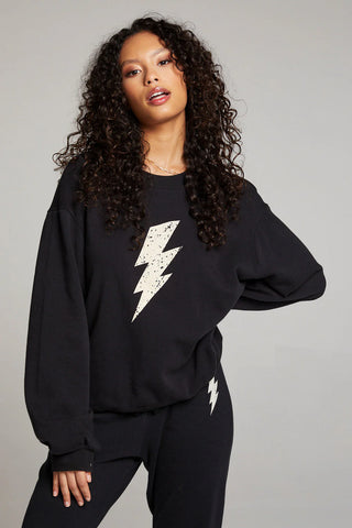 Chaser Distressed Bolt Sweatshirt - Premium clothing at Lonnys NY - Just $79! Shop Womens clothing now 