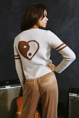 Chaser Yin Yang Heart Cardigan - Premium clothing at Lonnys NY - Just $128! Shop Womens clothing now 