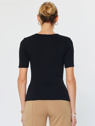 Current Air Fitted Ribbed Sweater Top