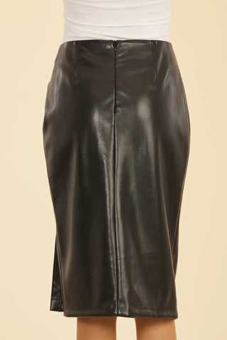 Dolce Cabo Faux Leather Ruched Skirt - Premium clothing at Lonnys NY - Just $126! Shop Womens clothing now 