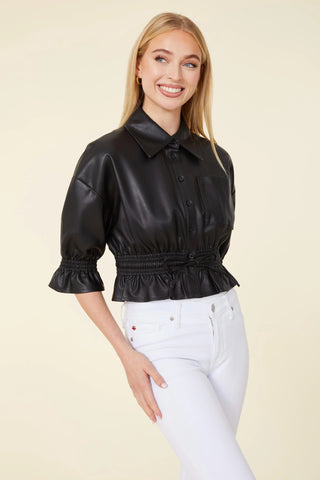 Dolce Cabo Vegan Leather Cropped Jacket - Premium clothing at Lonnys NY - Just $137! Shop Womens clothing now 