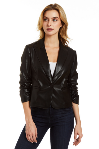 Drew Vegan Leather Blazer - Premium Jacket from Drew - Just $273! Shop now 