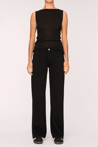 DL1961 Drue Straight Low Rise 32" - Black French Terry - Premium  at Lonnys NY - Just $239! Shop Womens clothing now 