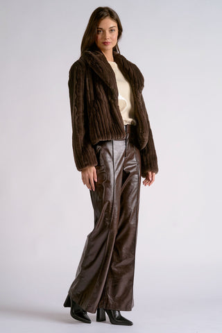 Elan Big Collar Faux Fur Jacket