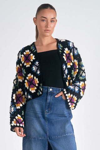 Elan Daisy Crochet Cardigan - Premium clothing at Lonnys NY - Just $110! Shop Womens clothing now 