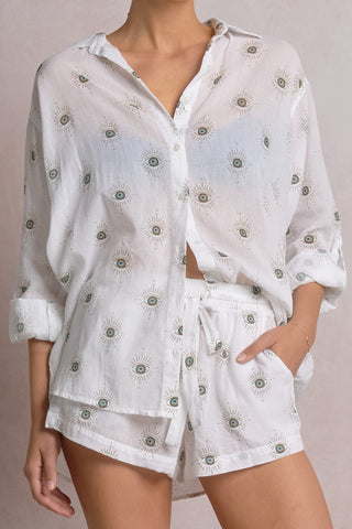 Elan Evil Eye Button Down Shirt