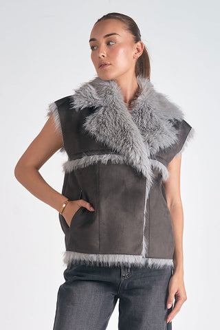 Elan Faux Fur Vest - Premium clothing at Lonnys NY - Just $177! Shop Womens clothing now 