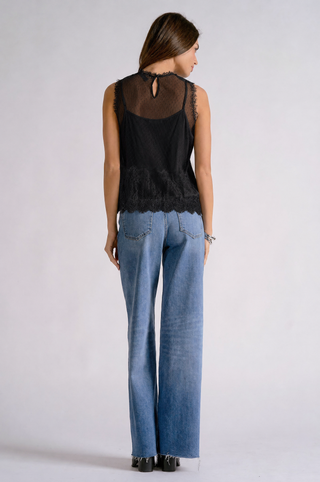 Elan Lacy Sleeveless Top