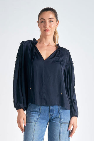 Elan Tie Neck Shirt - Premium clothing at Lonnys NY - Just $82! Shop Womens clothing now 