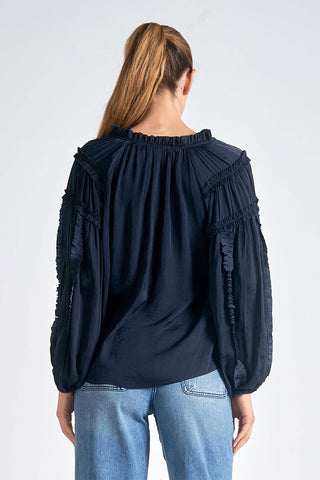 Elan Tie Neck Shirt - Premium clothing at Lonnys NY - Just $82! Shop Womens clothing now 