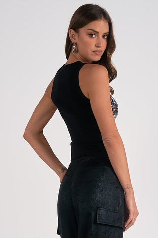 Elan Rhinestone Sweater Tank Top