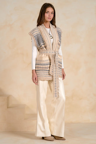 Elan Tie Front Vest Cardigan