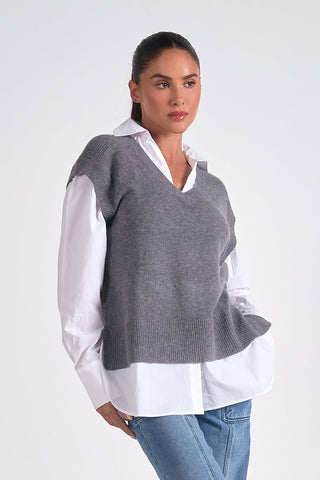 Elan Essex Sweater Vest Shirt Combo - Premium clothing at Lonnys NY - Just $99! Shop Womens clothing now 