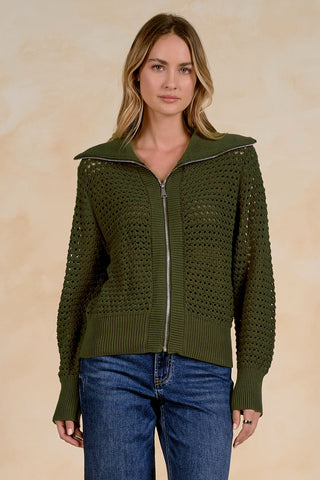 Elan Zip Up Cardi Jacket