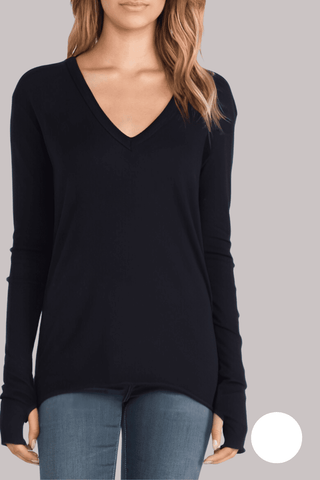 Enza Costa Cashmere Loose V Sweater - Premium Shirts & Tops at Lonnys NY - Just $225! Shop Womens clothing now 