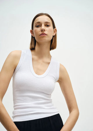 Enza Costa Textured Knit Sleeveless U Tank Top - Premium Shirts & Tops at Lonnys NY - Just $125! Shop Womens clothing now 