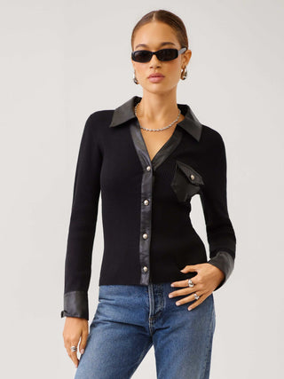 Fifteen Twenty Isabella Faux Leather Top